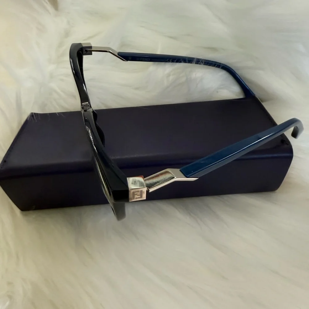 Fendi FF 0232 PJP Eyeglasses and Case | Blue Frame Made in Italy | Authenticated